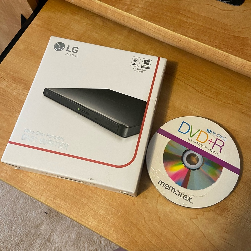 DVD writer with DVDs